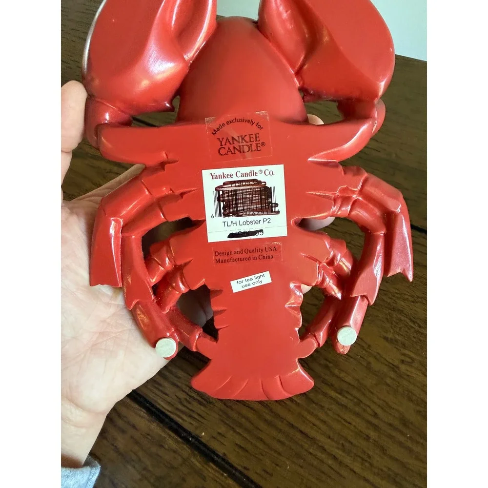 Yankee Candle Lobster Tea Light Holder Red Coastal beach Decor
